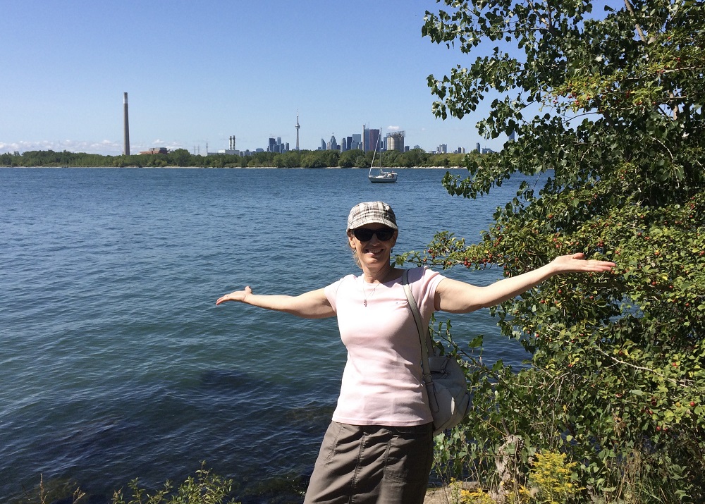 Lynn in nature with Toronto skyline
